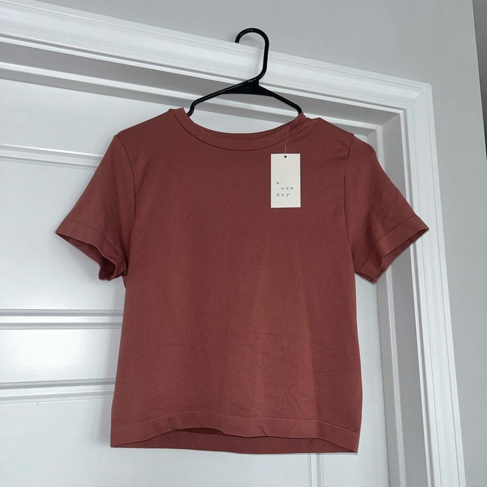 A New Day Rust Cropped Fitted T-Shirt
